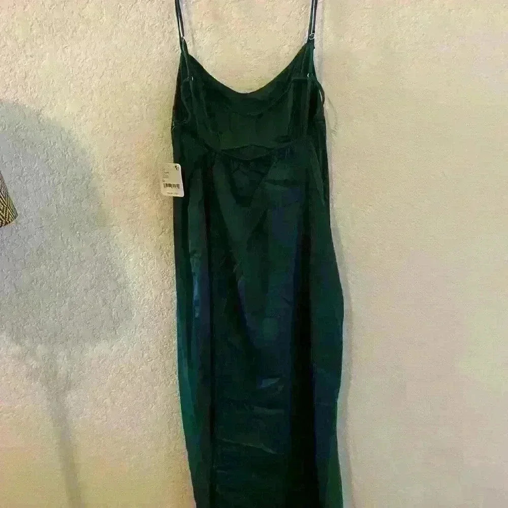 Free People Intimately Free City Cool Slip Fairy Dress Mesh In Evergreen Size S - Picture 4 of 12